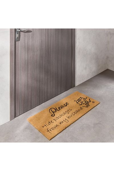 erorex Packages Printed Coir Doormat with PVC Back - 45x100 cm