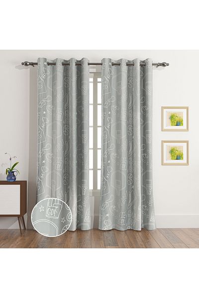 erorex Arcade 2-Piece Team Play Blackout Curtain Set - 135x240 cm