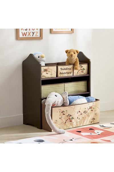 erorex Adventurer Candice Colorchoc Fabric Storage Rack with 6 Bins - 63x30x70 cm