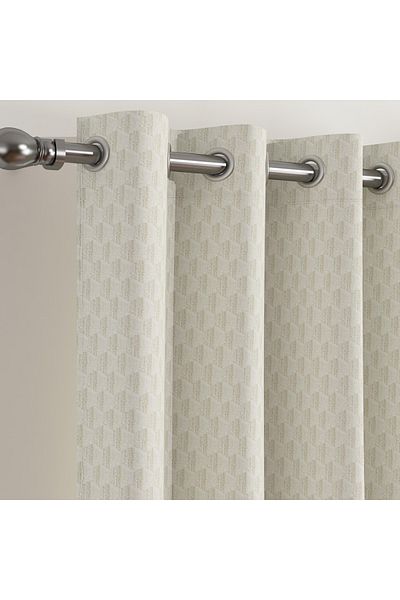 erorex Artisan Hexa 2-Piece Jacquard Extra Long Curtain Set - 135x300 cm