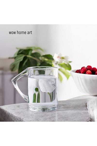 Wow Home 6 أكواب زجاجية بمقبض على شكل حرف V
