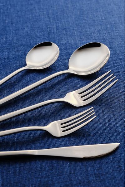 Karaca Set de cuțite cuțite cu furculiță Orion Platinum pentru 6 persoane, 30 de bucăți
