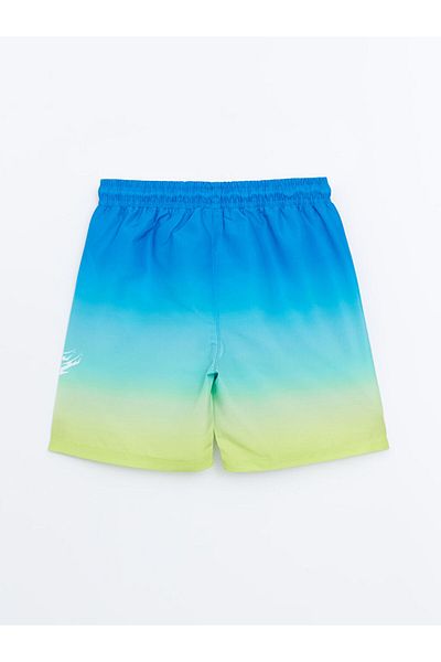 LC Waikiki Pantaloni scurți de baie pentru băieți, albastru, cu uscare rapidă, protecție UV, imprimați sonic