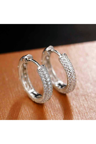 Choice أقراط هويتان الفضية من الزركونيوم المكعب E1859 للنساء - إكسسوارات أذن ...