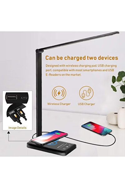 COOYA Portable LED Desk Lamp, With USB Charging, 5 colour modes, adjustable arm, for work, study, reading