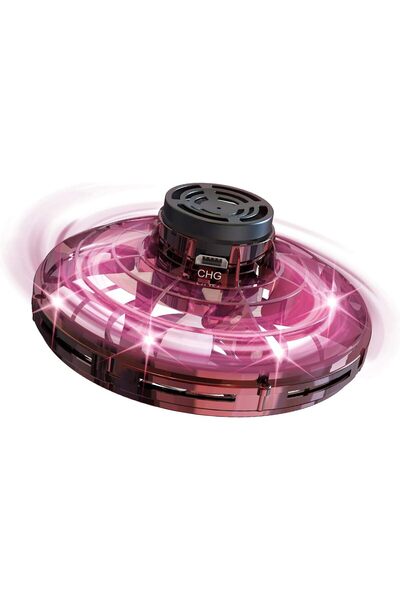 AWH طائرة بدون طيار صغيرة تعمل يدويًا، لعبة كرة طائرة تدور 360 درجة مع أضواء LED للأطفال والكبار (أحمر)