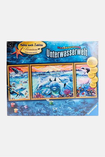 RAVENSBURGER Paint By Numbers Premium Colorful Underwater World, Blue