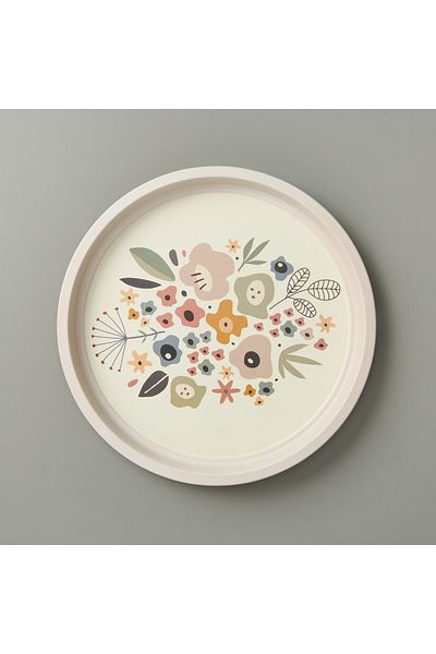 Sarkap Floral Metal Tray - Colorful - 35X35 cm