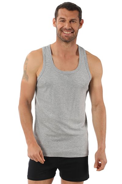 ÖZKAN underwear Özkan 0058 6 Pack Men's 100% Cotton Ribbed Flexible Comfortable Back Crossed Sportsman Rambo Thick Strap a