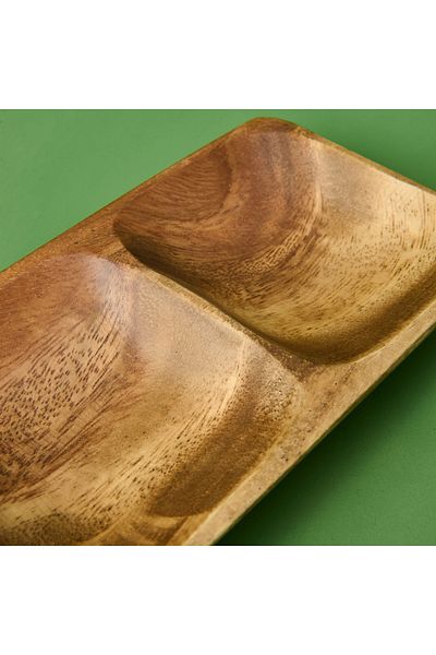 MİEN Mien Acacia Three Compartment Snack Bowl - Brown - 25X10 cm