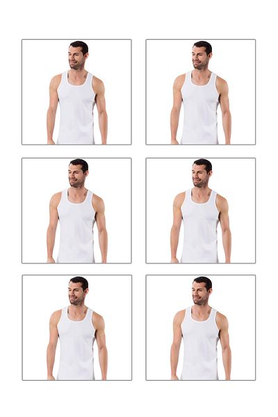 ÖZKAN underwear Özkan 0058 6 Pack Men's 100% Cotton Ribbed Flexible Comfortable Back Crossed Sportsman Rambo Thick Strap a