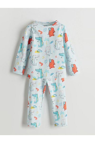 LC Waikiki Crew Neck Printed Baby Boy Tracksuit Set