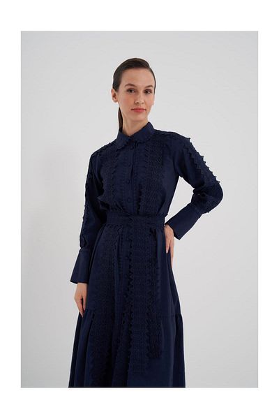 FUSHYA Rochie cu dantelă cu nasturi