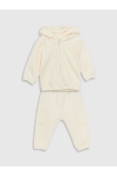 LC Waikiki Hooded Cardigan and Sweatpants for Baby Boy - Set of 2