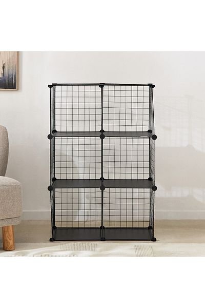 erorex Novel 6-Compartment Wire Storage Cube