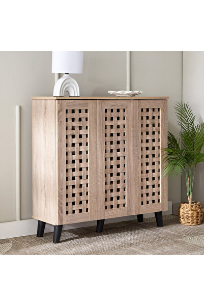 Generic Belford 16-Pair Shoe Cabinet with 3 Doors