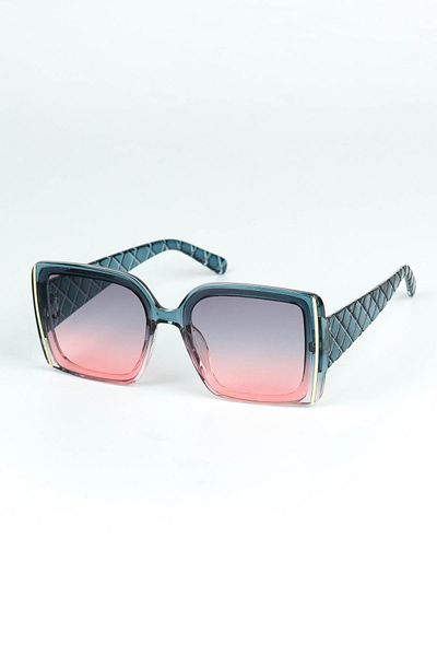 Di Caprio Women's Blue Uv400 Protection Rectangular Model Sunglasses