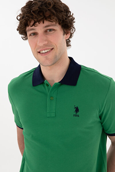 U.S. Polo Assn. Pánské tričko Regular Fit Polo Neck Green Basic 50284638-VR054