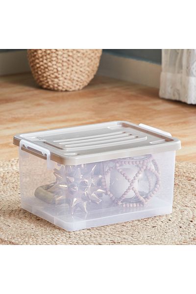 erorex Juana Multipurpose Transparent Storage Box with Wheels and Lockable Lid - 15 L