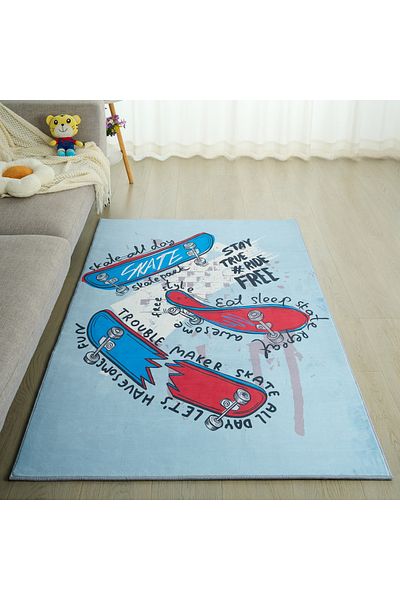 erorex Tom Gearhead Ben Skate All Day Printed Flannel Rug - 110x160 cm