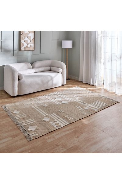 erorex Mosaic Abstract Jute Rug - 150x220 cm