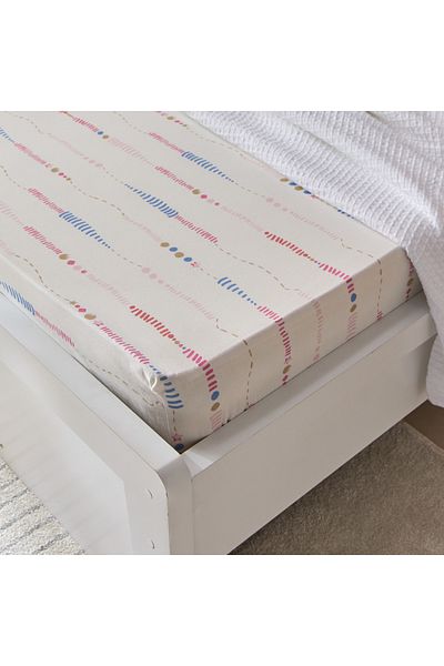 erorex ملاءة سرير مفردة من القطن من مجموعة Ivy Meadows Lilette - 90x200+25 سم