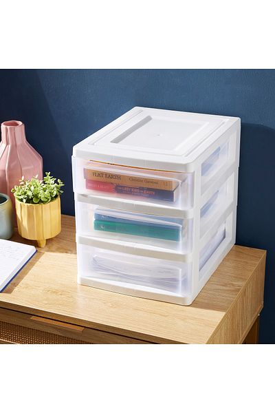erorex Tidy 3-Tier Desk Organiser with Drawers - 34.5x26.5x31.6 cm