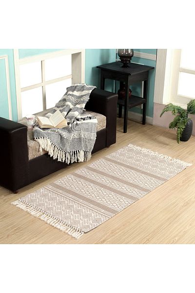 erorex Aveza Jute Cotton Jacquard Rug - 160x230 cm