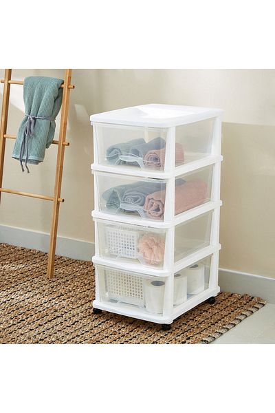 erorex Kevin 4-Tier Drawer Set with Wheels - 44x34x77 cm