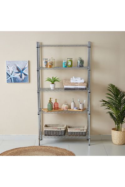 erorex Kean 5-Tier Heavy Duty Wire Shelves Unit - 90x35x180 cm