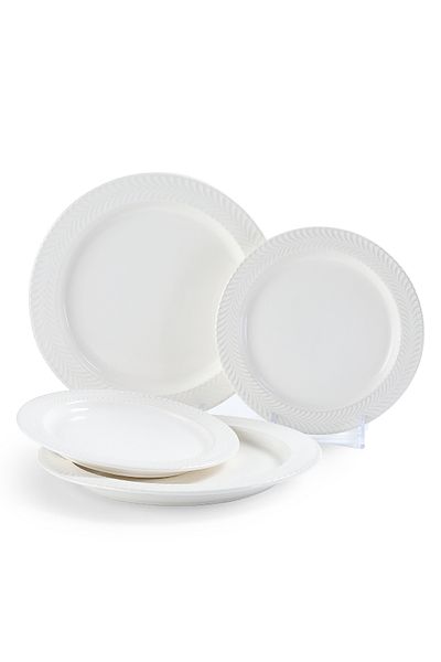 sharpdo 4pcs round ceramic plates set,with 2*8 inch plates and 2* 10 inch plates