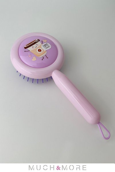 Much and More Pink Round Model Hair Lightening Combing Brush - Character (20 cm)