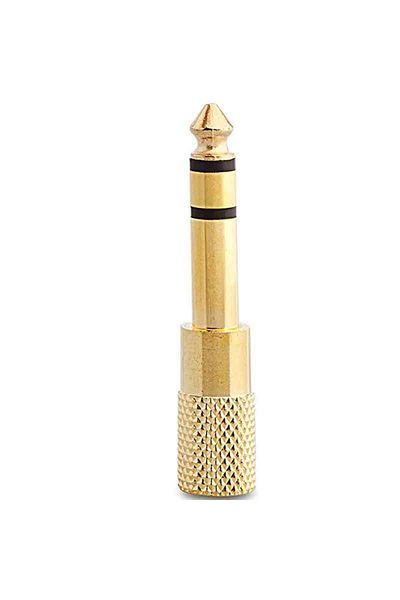 Powermaster 6.3 MM STEREO MALE/3.5 MM STEREO FEMALE METAL GOLD JACK PLUG CONVERTER