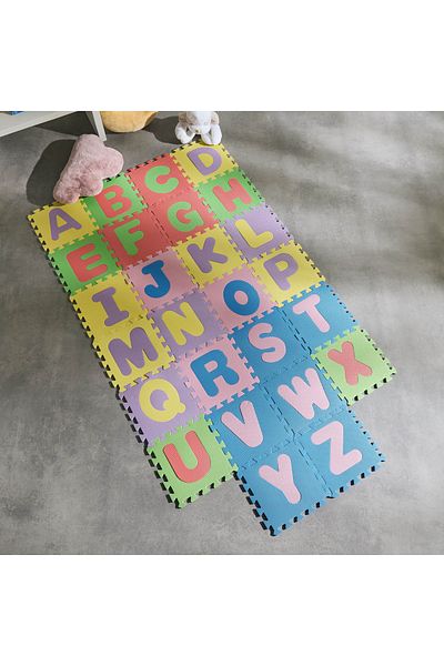 erorex Mystify Foam 26-Piece Playmat Alphabet with Cutout Mat Set - 30x30x1 cm