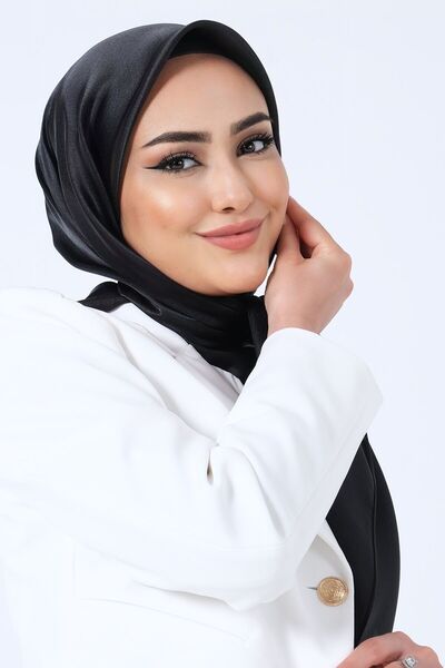 Özce فستان سهرة أسود عادي وشاح من الساتان الكريستالي