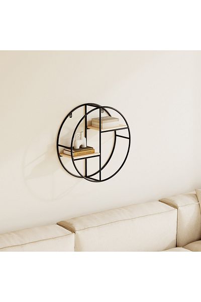 erorex Urban Circle 2-Tier Metal Shelf - 36.5x10x36.5 cm