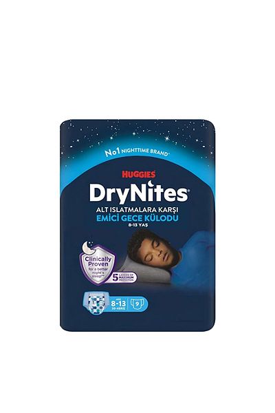 DryNites Huggies Drynites Night Panties for Men 8-13 Years 30-48 kg 1 Pack 9 Pieces