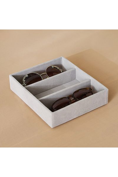 erorex Velour 3-Compartment Glasses Organizer Tray