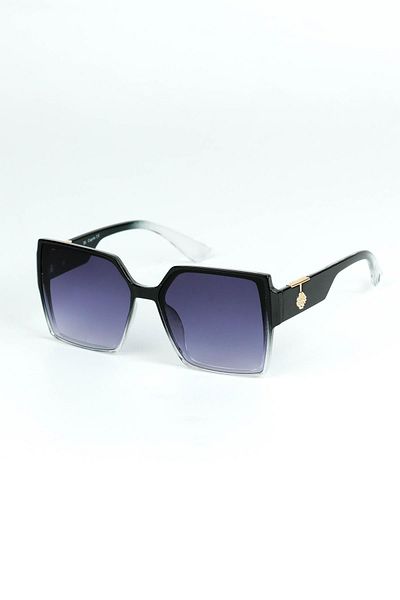 Di Caprio Women's Black Uv400 Protection Rectangular Model Sunglasses