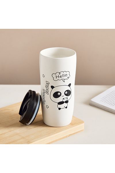 erorex Neo Ceramic Hello Panda Decal Sipper - 450 ml