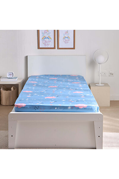 erorex Ivy Meadows Unicorn Single Microfibre Fitted Sheet - 90x200+25 cm