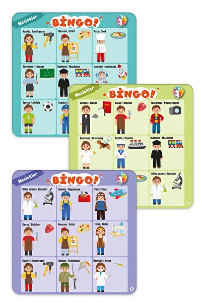 MERT BEBEK Bingo - Bingo Game / Occupations and Auxiliary Tools