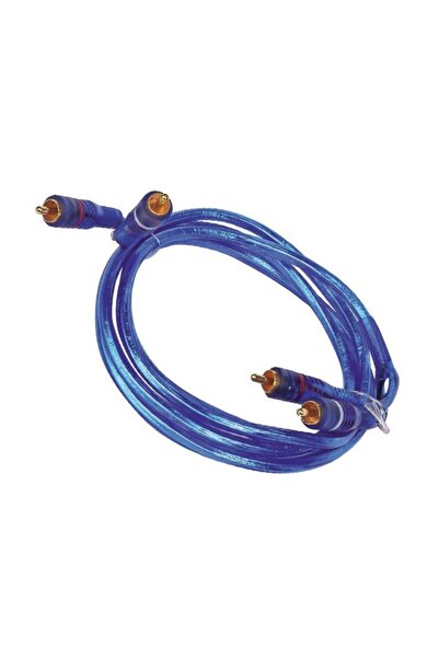 Powermaster 2 Rca 2 Rca 1.8 Metre Mavi Şeffaf Oto Anfi Kablo