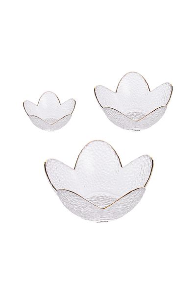 sharpdo 3 Pieces Gold Drawing Glass Plate For Unicorn Lotus Plate