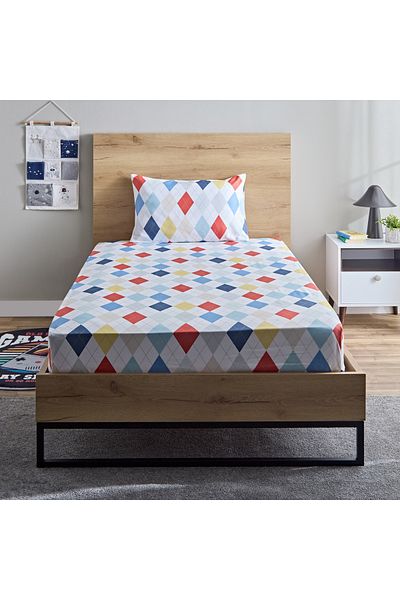 erorex Nora 2-Piece Single Plaid Microfibre Flat Sheet Set - 160x240 cm