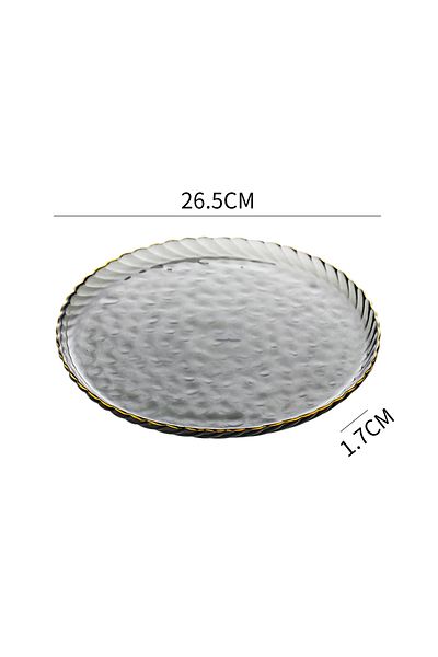 sharpdo 10-inch Nordic Glass Western Plate Round Phnom Penh Steak Plate