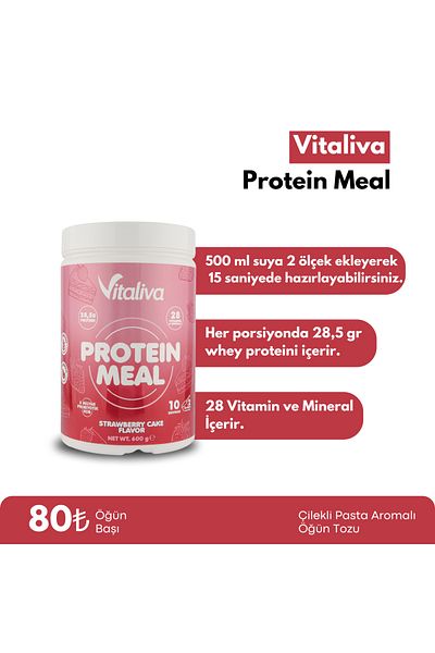 Vitaliva Vitamins Vitaliva Whey Protein Lunch Powder - Strawberry Cake Flavored