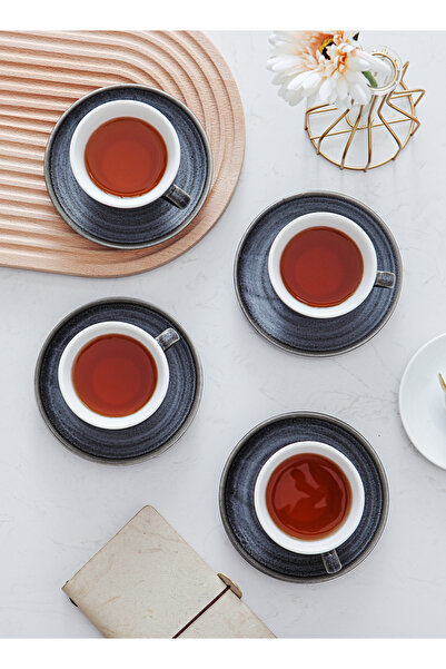 sharpdo كوب قهوة وصلصة من السيراميك المستدير الخطي بسعة 200 مل، مكون من 8 قطع، بعملية طلاء متغيرة في الفرن