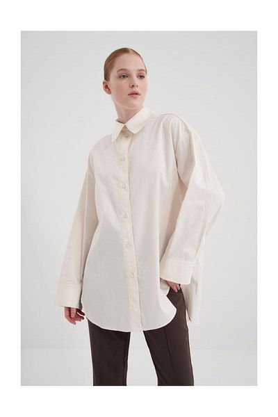 FUSHYA Poplin Shirt with Slit Detail