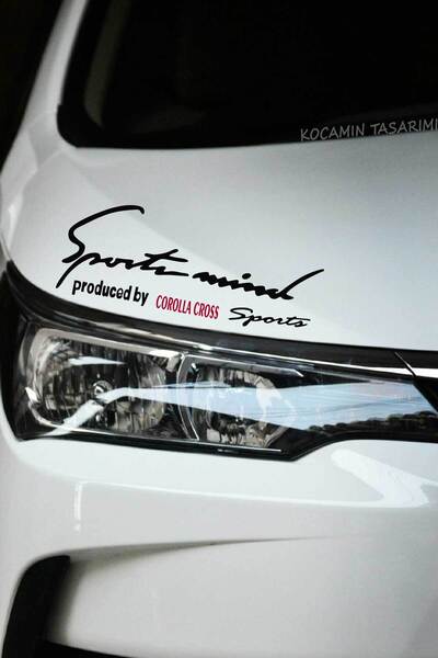 Kocamın Tasarımı Toyota Corolla Cross Sport Mind Şeritli Far Sticker Siyah Ze...